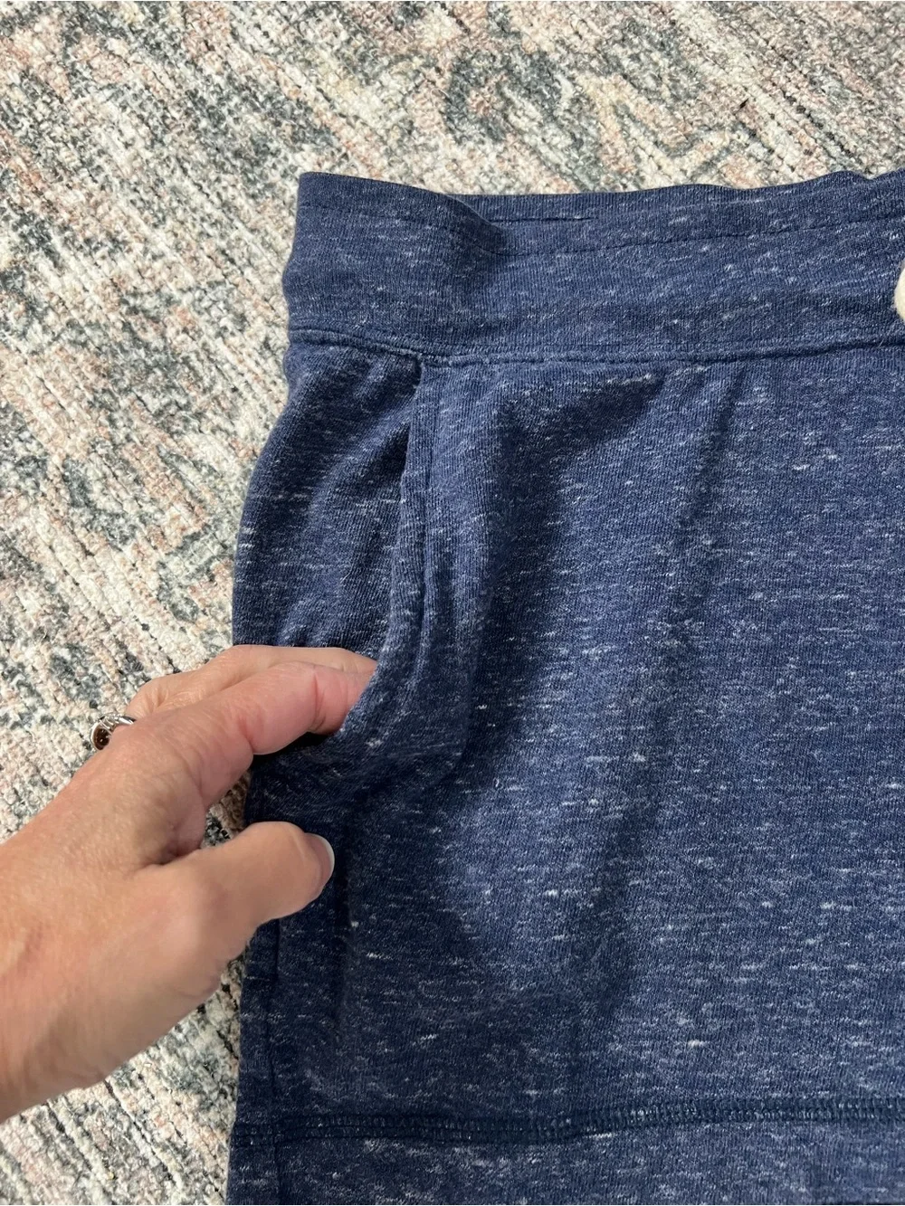 Nike Gym Vintage Lounge Shorts Womens Medium Organic Cotton Blue